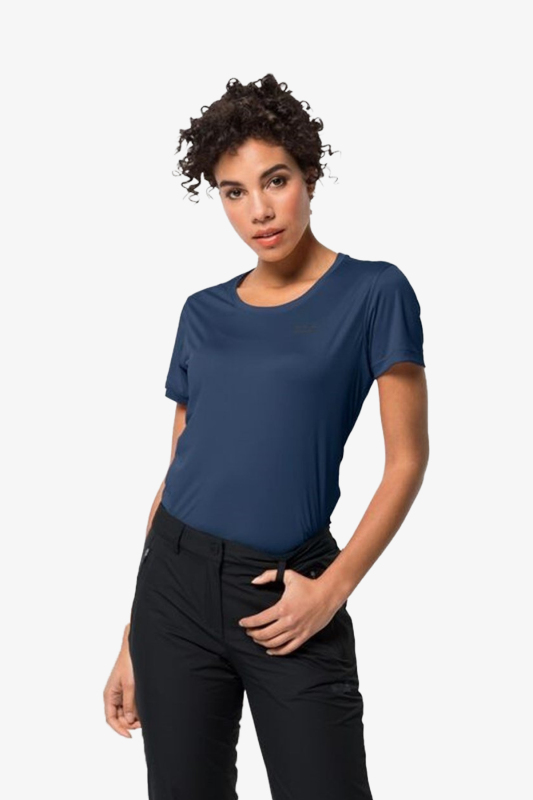 Jack Wolfskın Tech T Kadın Lacivert T-Shirt 1807121-1024 - 1