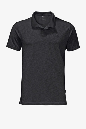 Jack Wolfskin Travel Polo Men Erkek Siyah T-Shirt 1804542-6000