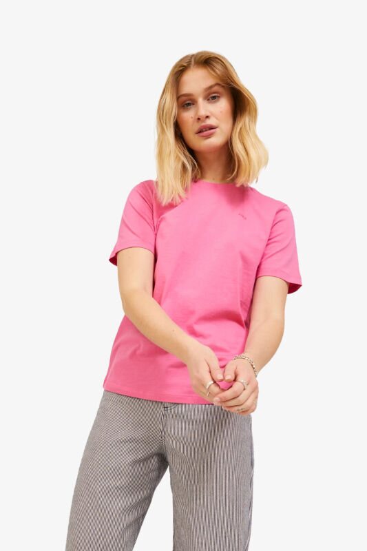 JJXX Jxanna Kadın Pembe T-Shirt 12206974-Carminerose - 1