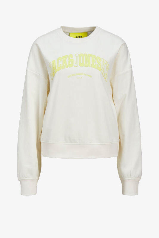 JJXX Jxava Kadın Beyaz Sweatshirt 12264230-Vanilla Ice - 3