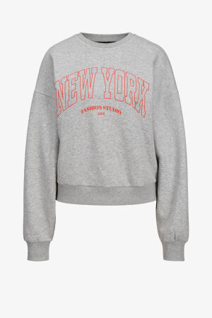 JJXX Jxmerle Kadın Gri Sweatshirt 12260608-LightGreyMelange - 3