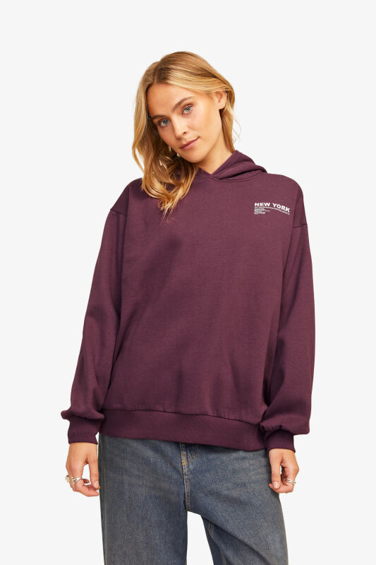 JJXX Jxnelly Kadın Bordo Sweatshirt 12260618-Sassafras - 1