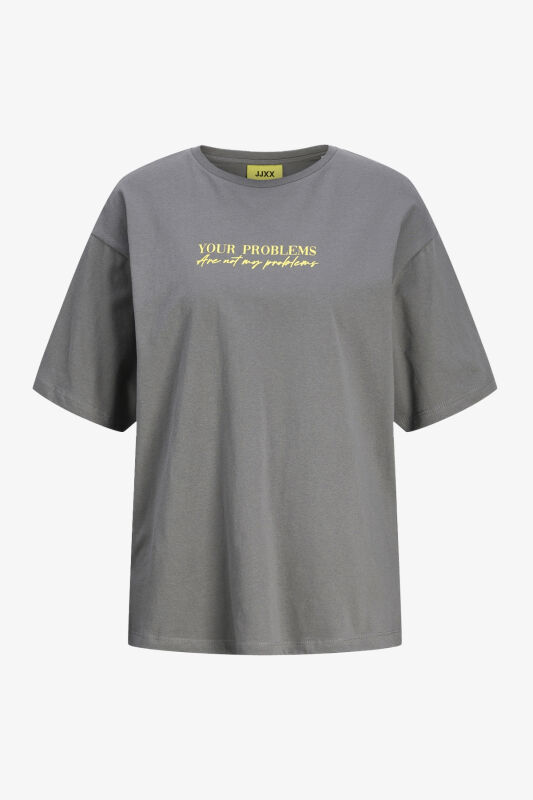 JJXX Jxselma Kadın Gri T-Shirt 12262605-Pewter - 1