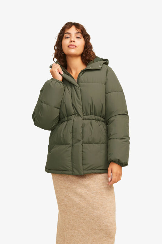 JJXX Jxworld Puffer Kadın Yeşil Mont 12266907-DustyOlive - 2