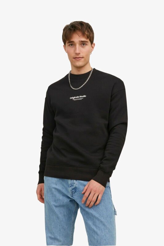 Jack & Jones Jorvesterbro Erkek Siyah Sweatshirt 12241694-Black - 1