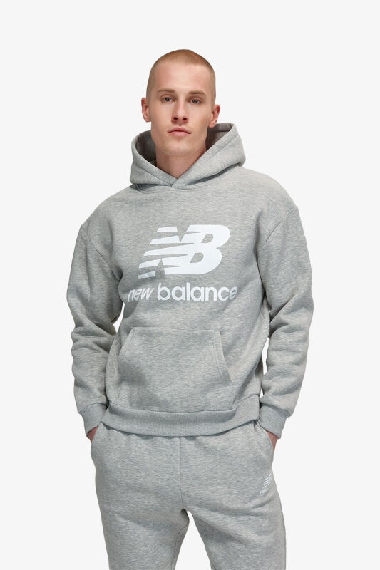 New Balance Lifestyle Erkek Gri Sweatshirt MNH3333-AG - 1