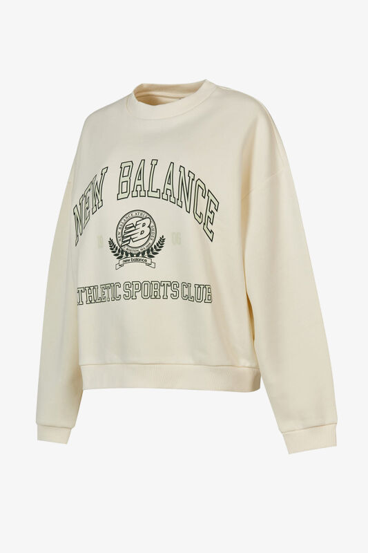 New Balance Lifestyle Kadın Beyaz Sweatshirt WNC3404-SST - 1