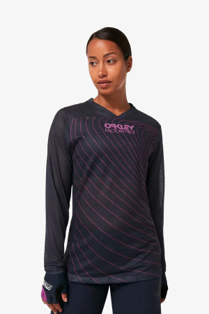 Oakley Wmns Factory Pılot Rc Ls Jerse Kadın Mavi T-Shirt FOA500385-27214 - Oakley