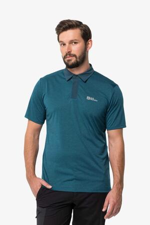 Jack Wolfskin Pack & Go Polo M Erkek Mavi T-Shirt 1808542-1278 - Jack Wolfskin