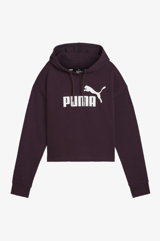 Puma Ess Cropped Logo Hoodie Kadın Pembe Sweatshirt 58686946 - 1