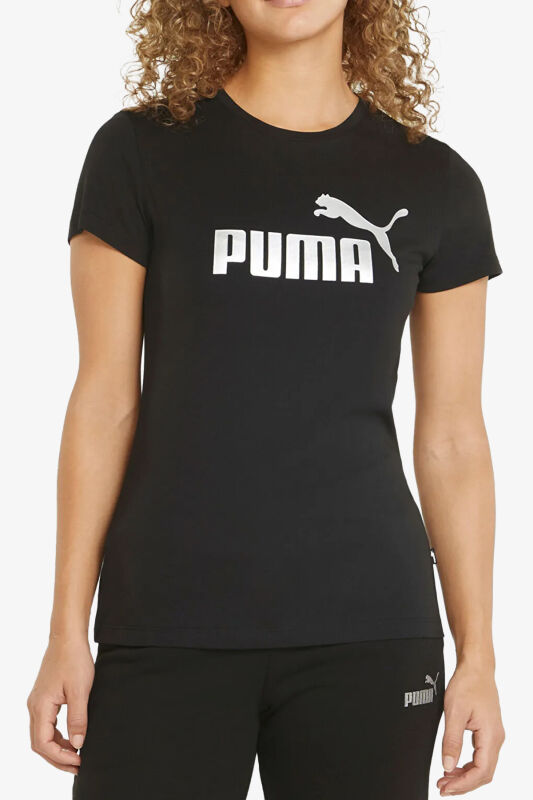 Puma ESS+ Metallic Logo Kadın Siyah T-Shirt 84830351 - 1