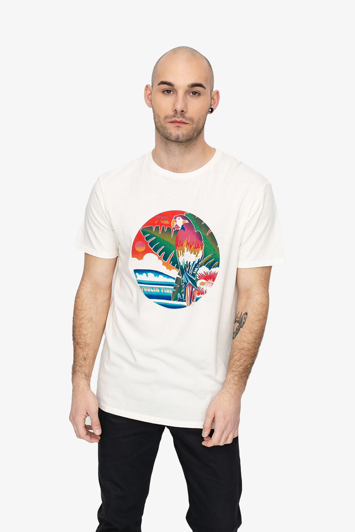 Quiksilver Abovethesunss Erkek Beyaz T-Shirt EQYZT05799-WBK0