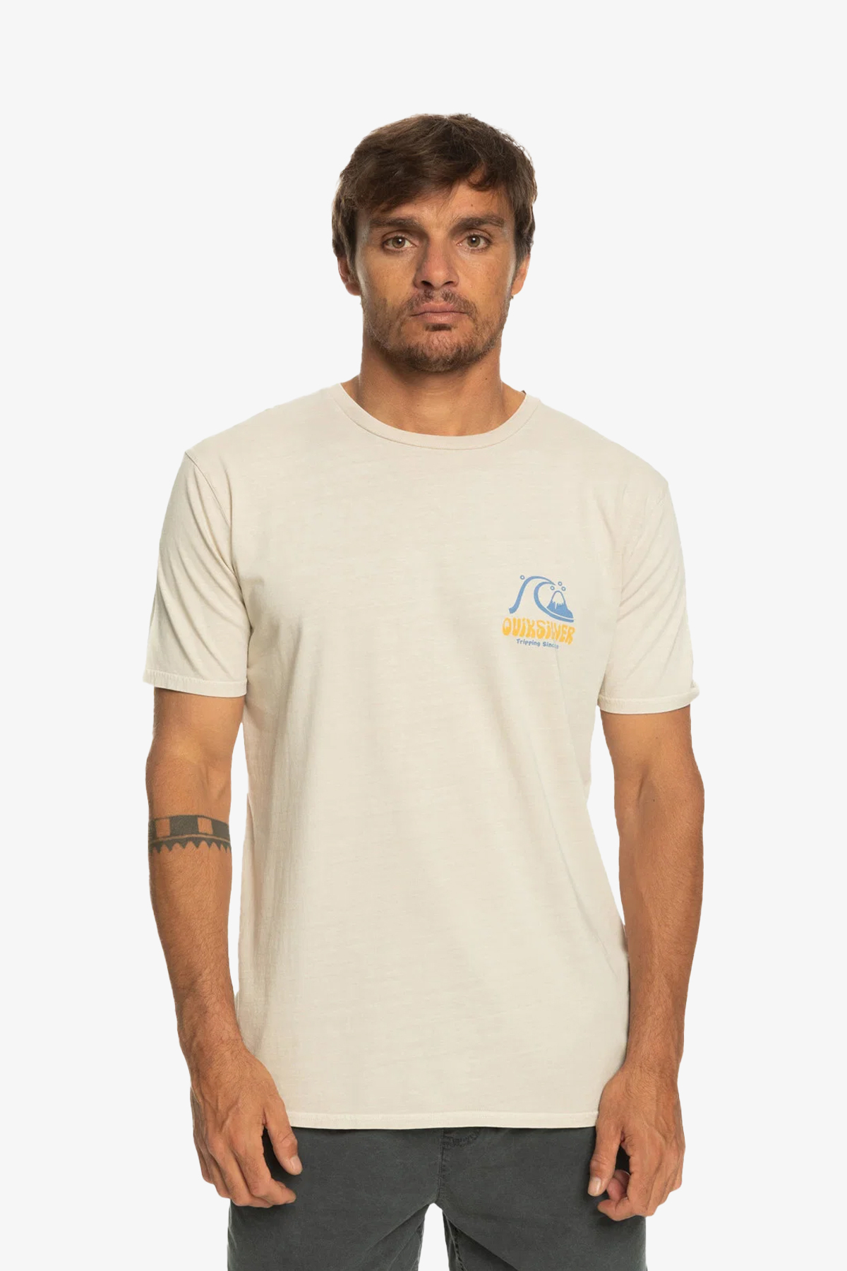 Quiksilver Artsınpalm Erkek Bej T-Shirt EQYZT07249-WDW0