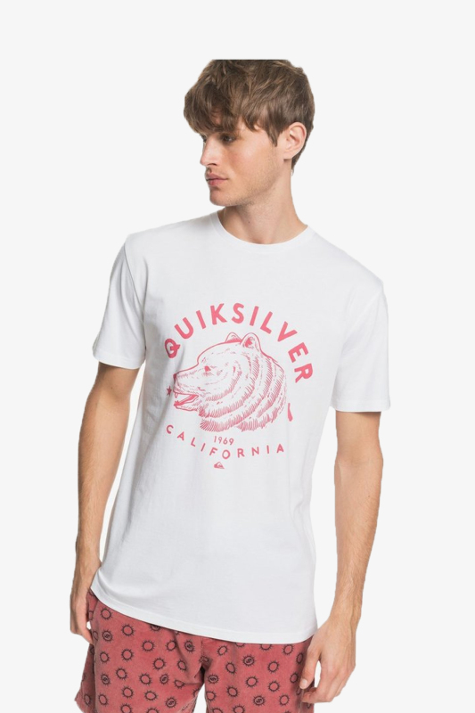 Quiksilver Cabrownbearss Erkek Beyaz T-Shirt EQYZT05792-WBB0 - 1