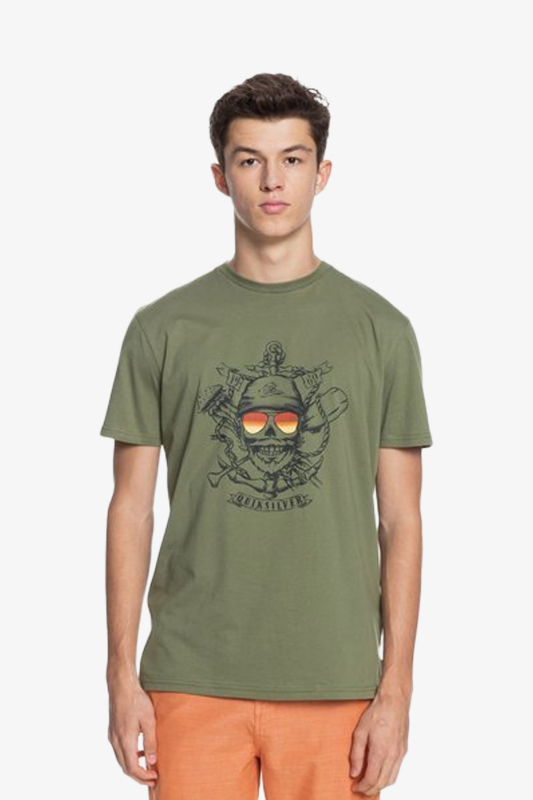 Quiksilver Made Of Bones Erkek Yeşil T-Shirt EQYZT06380-GPH0 - 1