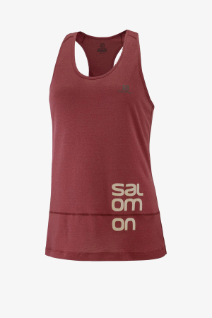 Salomon Cross Run Graphıc Tank Kadın Mavi Yarış Atleti LC1790500-26996 - Salomon