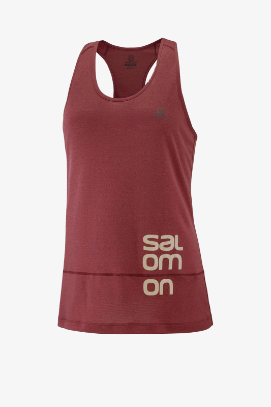 Salomon Cross Run Graphıc Tank Kadın Mavi Yarış Atleti LC1790500-26996 - 1