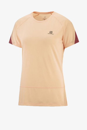 Salomon Cross Run Kadın Bej T-Shirt LC1729200-26983 - 1