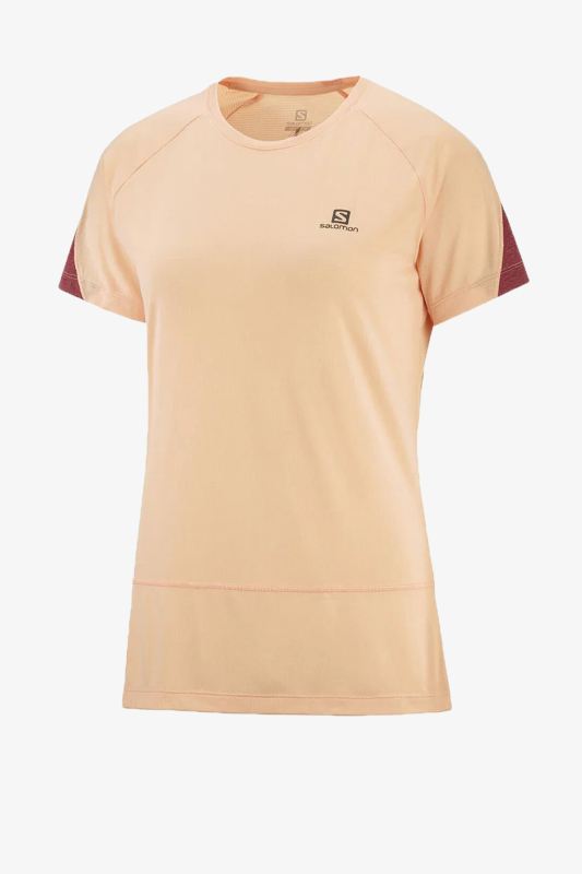 Salomon Cross Run Kadın Bej T-Shirt LC1729200-26983 - 1