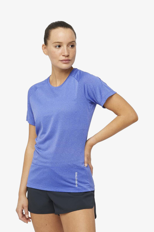 Salomon Cross Run Ss W Kadın Mavi T-Shirt LC2046900 - 1