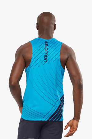 Salomon Sense Aero Tank Erkek Mavi Atlet LC1510800-25209 - 2