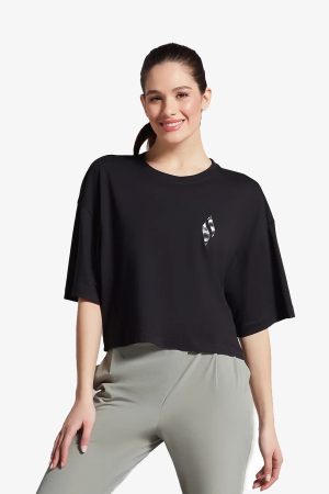Skechers Graphic Cre Neck Kadın Siyah T-Shirt S231288-001 - Skechers