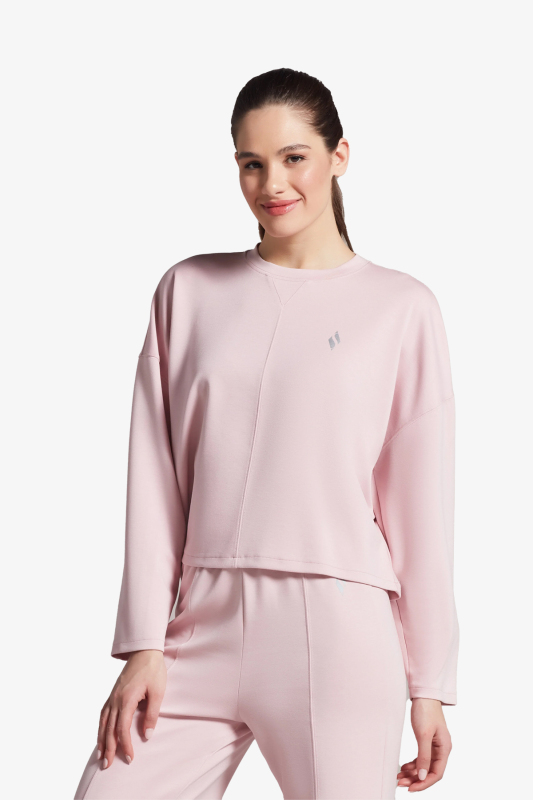 Skechers Soft Touch Shinny Logo Cre Neck Kadın Pembe Sweatshirt S231144-590 - 1