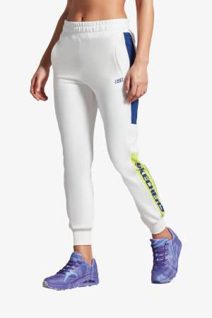 Skechers W Lw Fleece Color Block Jogger Sweat Kadın Beyaz Eşofman Altı S231050-100 - Skechers
