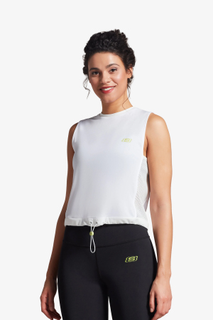 Skechers W Performance Coll.Esh Detailed Tank Kadın Beyaz T-Shirt S231400-100 - Skechers