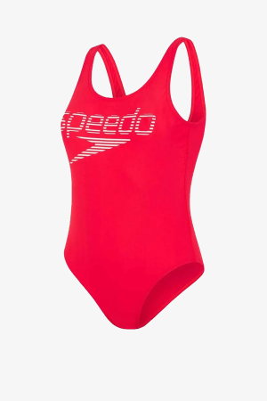 Speedo Speedo Logo Deep U-Bk Hı Leg 1Pc Af Red/Wht Kadın Beyaz Mayo 8-12369D785-76V - Speedo
