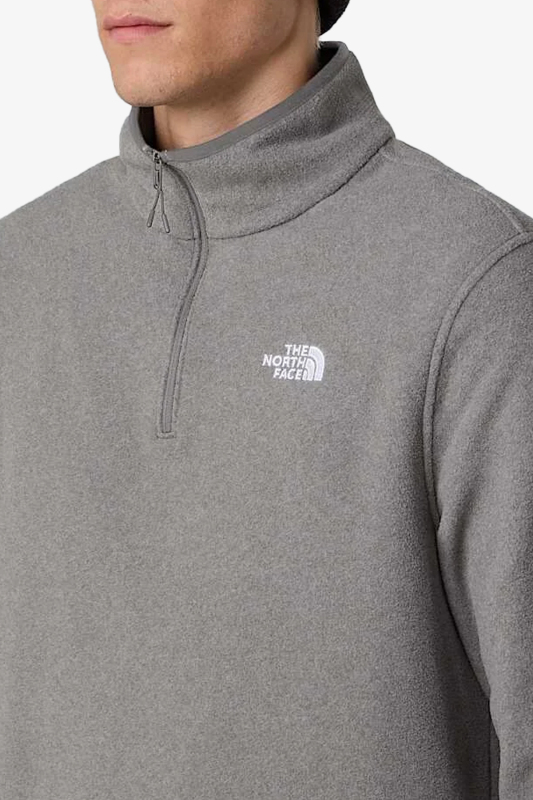 The North Face Glacıer Fleece 1/4 Zıp Erkek Gri Sweatshirt NF0A8D0QCQI1 - 2