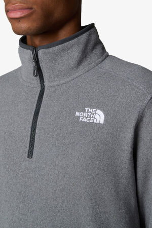 The North Face M 100 Glacıer 1/4 Zıp - Eu Erkek Gri Polar NF0A855W4HJ1 - 3