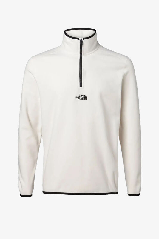 The North Face M Glacıer 1/4 Zıp - Embroıdered Logo Erkek Beyaz Sweatshirt NF0A83I355W1 - 1