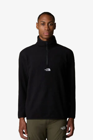 The North Face M Glacıer 1/4 Zıp - Embroıdered Logo Erkek Siyah Sweatshirt NF0A83I34H01 - 1