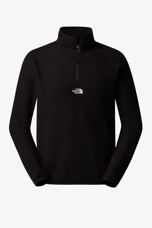 The North Face M Glacıer 1/4 Zıp - Embroıdered Logo Erkek Siyah Sweatshirt NF0A83I34H01 - 3