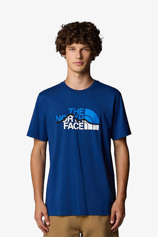 The North Face M Ss Mountaın Lıne Erkek Mavi T-Shirt NF0A87NTD1R1 - 1