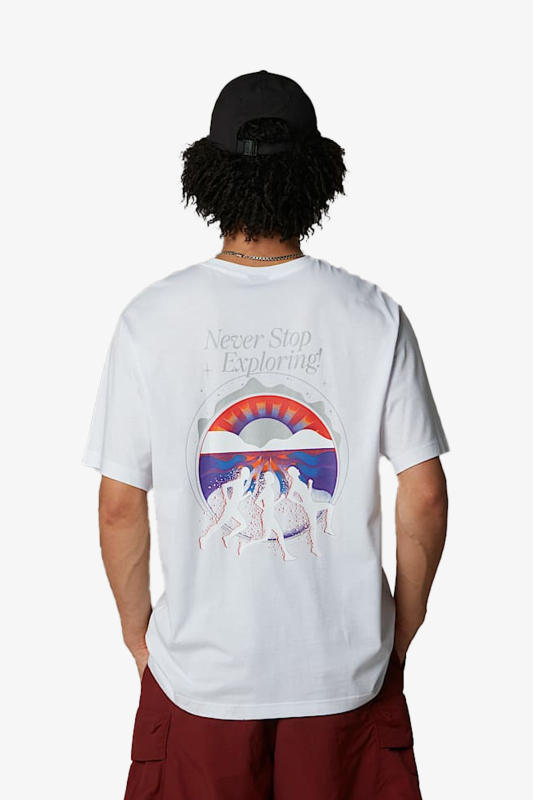 The North Face U Ss Never Stop Relaxed Erkek Beyaz T-Shirt NF0A8C3AFN41 - 3