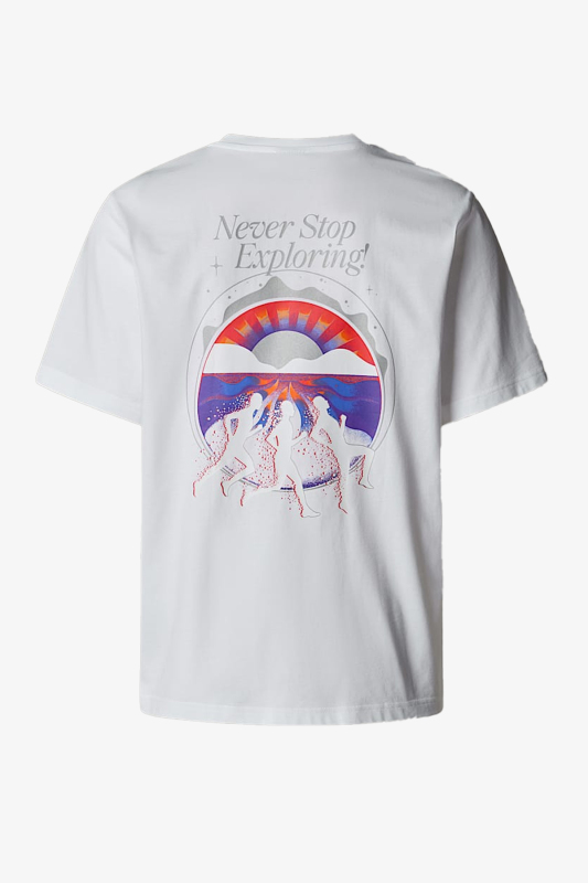 The North Face U Ss Never Stop Relaxed Erkek Beyaz T-Shirt NF0A8C3AFN41 - 4