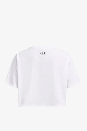 Under Armour W Boxy Crop Logo Ss Kadın Beyaz T-shirt 1386845-100 - 4