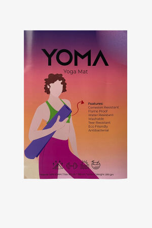 Yoma Yoga Pilates Mat 60X180 Cm 6mm YM4491-BLUE - 4